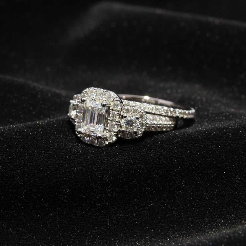 Moissanite 5.68 ctw Emerald 2in1 Ring