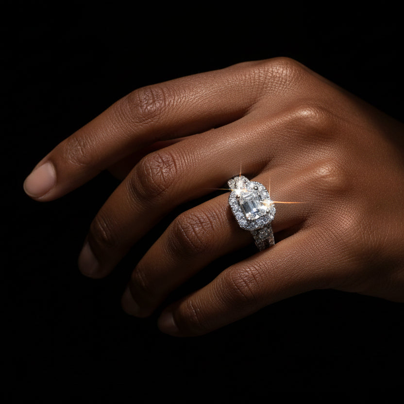 Moissanite 5.68 ctw Emerald 2in1 Ring