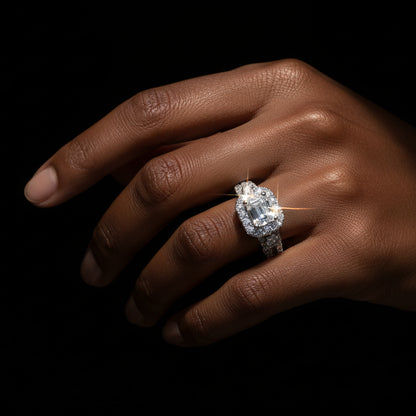 Moissanite 5.68 ctw Emerald 2in1 Ring