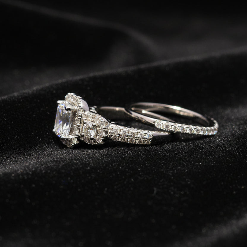 Moissanite 5.68 ctw Emerald 2in1 Ring