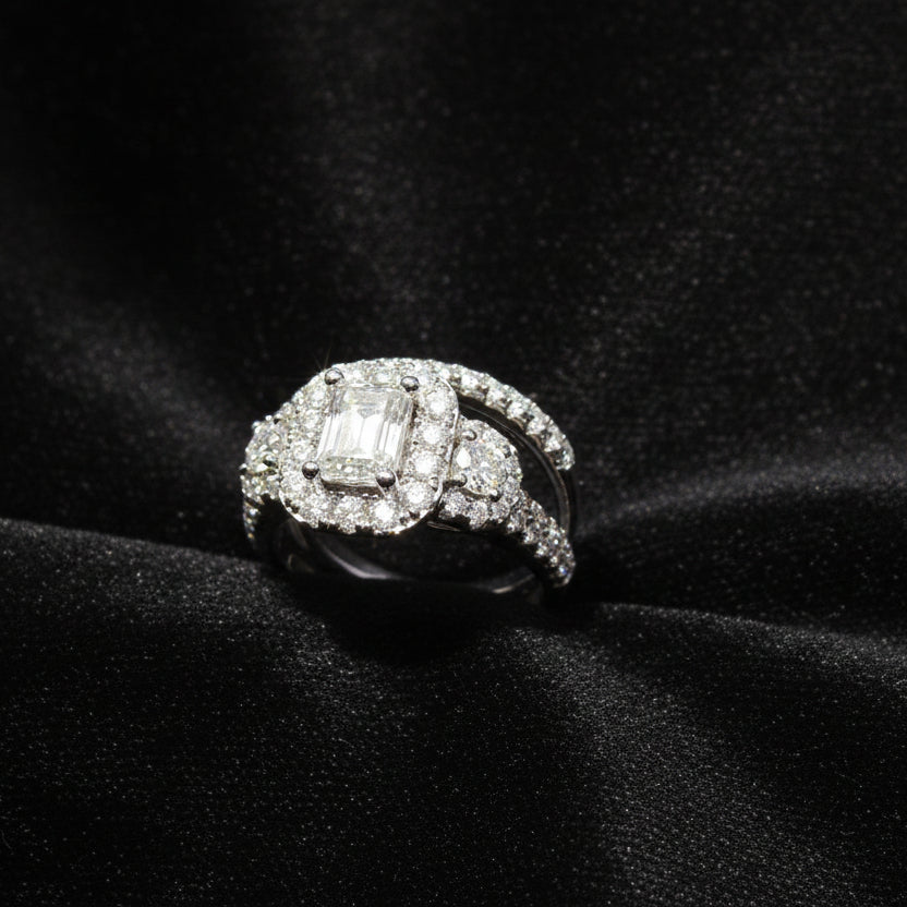 Moissanite 5.68 ctw Emerald 2in1 Ring