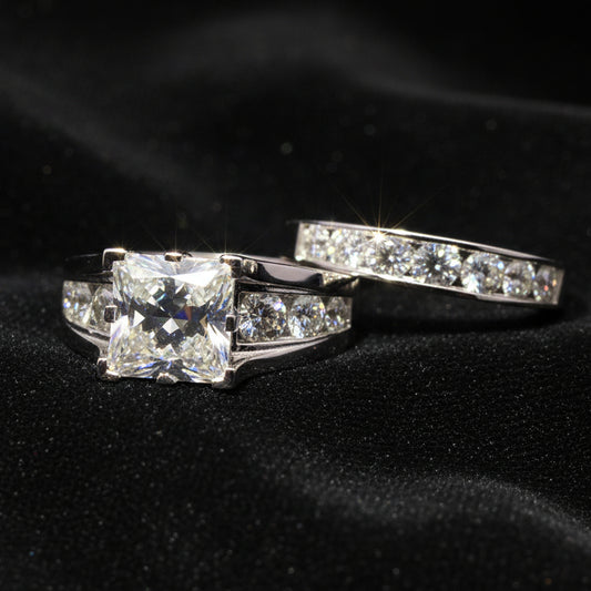 Moissanite 2.05 ctw Prince Cut Ring with Band