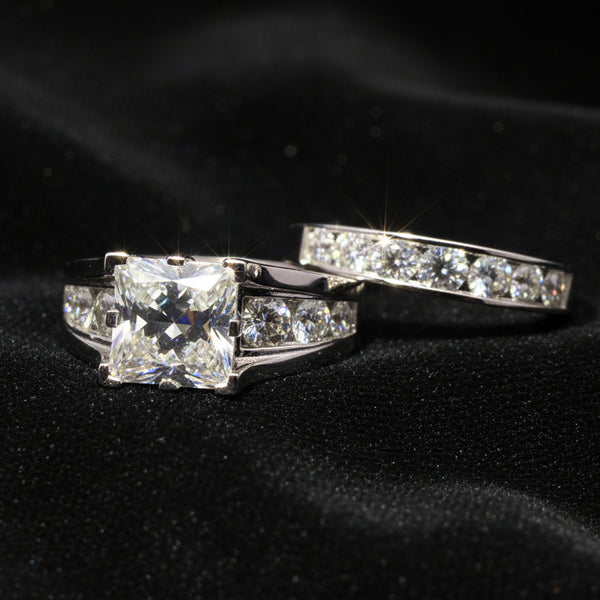 Moissanite 2.05 ctw Prince Cut Ring with Band