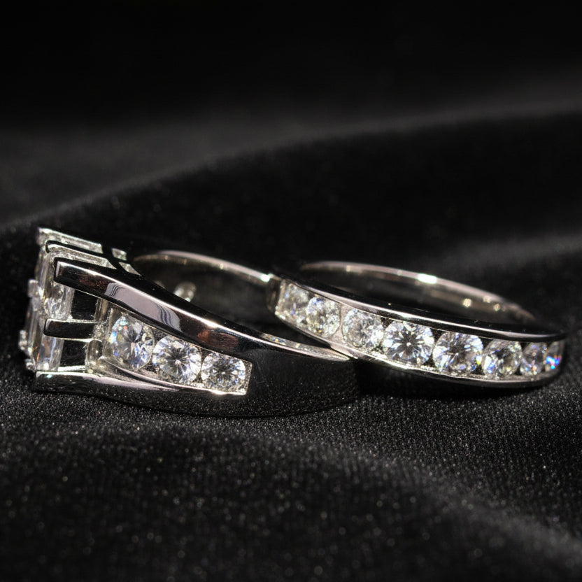 Moissanite 2.05 ctw Prince Cut Ring with Band