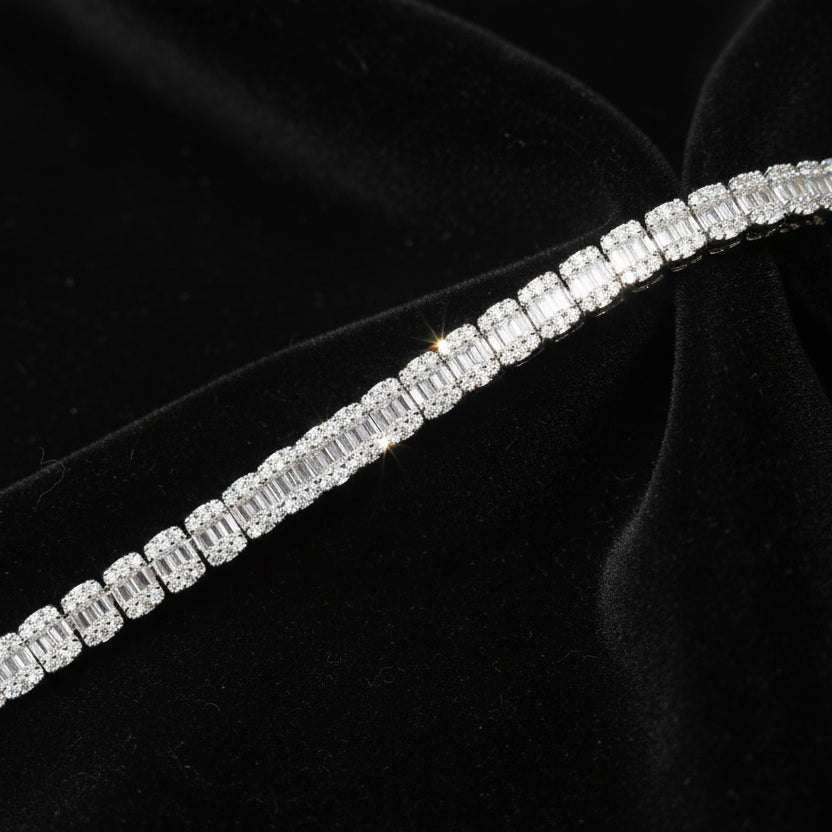 5MM Moissanite 3.04 ctw Baguette Bracelet