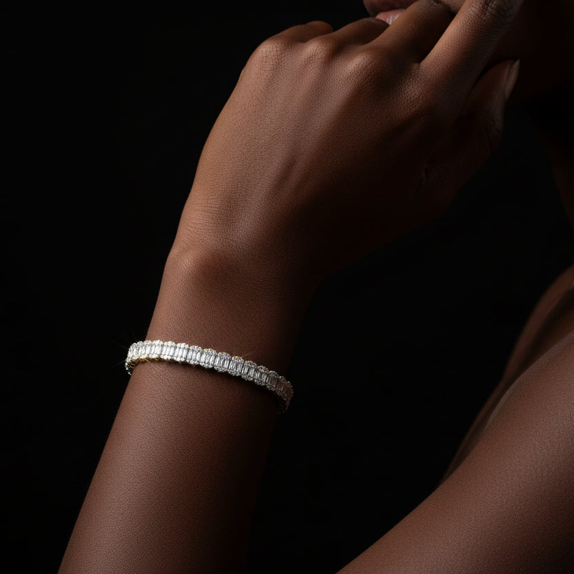 5MM Moissanite 3.04 ctw Baguette Bracelet