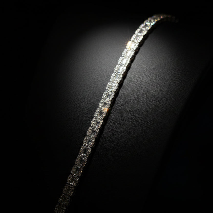 5MM Moissanite 3.04 ctw Baguette Bracelet