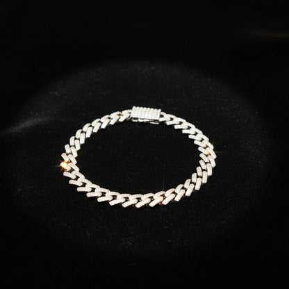 7MM Moissanite 4.4ctw Cuban Link Bracelet