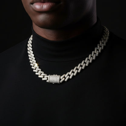 7MM Moissanite 11.53 ctw Cuban Link Chain