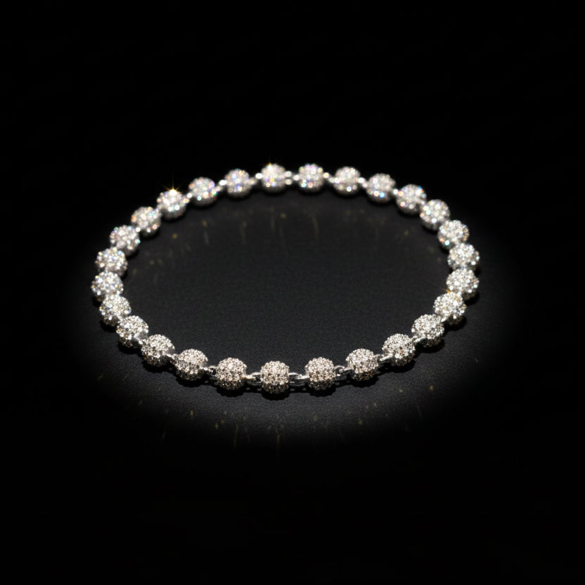 6mm Moissanite Iced Ball Bracelet