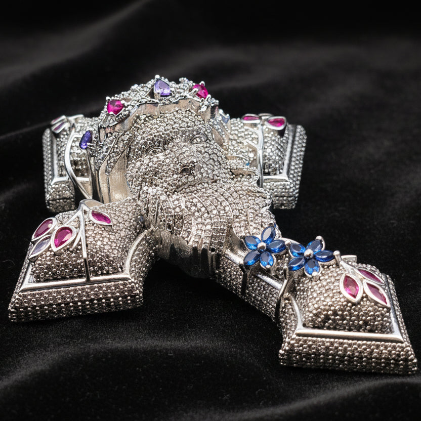 Moissanite 7.40 ctw Jesus Face Cross Pendant