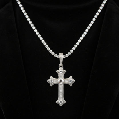 Moissanite 8.12 ctw Button Jesus Cross pendant