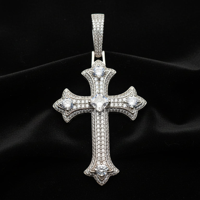Moissanite 8.12 ctw Button Jesus Cross pendant