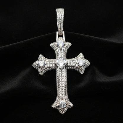 Moissanite 8.12 ctw Button Jesus Cross pendant