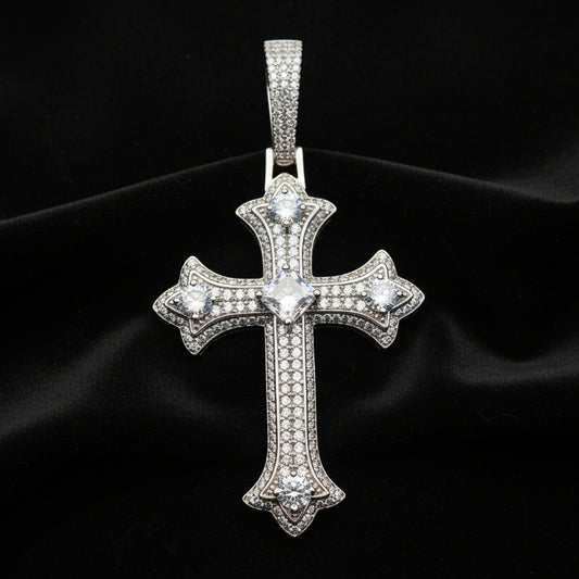 Moissanite 8.12 ctw Button Jesus Cross pendant
