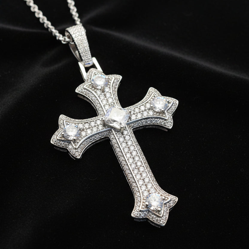 Moissanite 8.12 ctw Button Jesus Cross pendant
