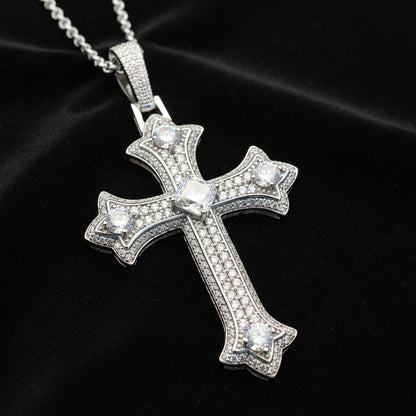 Moissanite 8.12 ctw Button Jesus Cross pendant