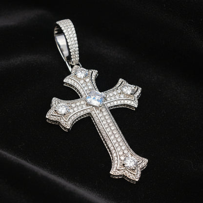 Moissanite 8.12 ctw Button Jesus Cross pendant