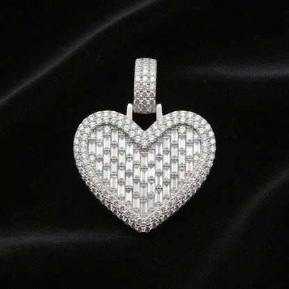 Moissanite 5.7 ctw Baguette Heart Shape Pendant