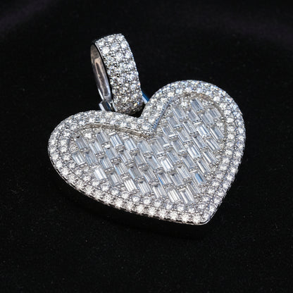 Moissanite 5.7 ctw Baguette Heart Shape Pendant