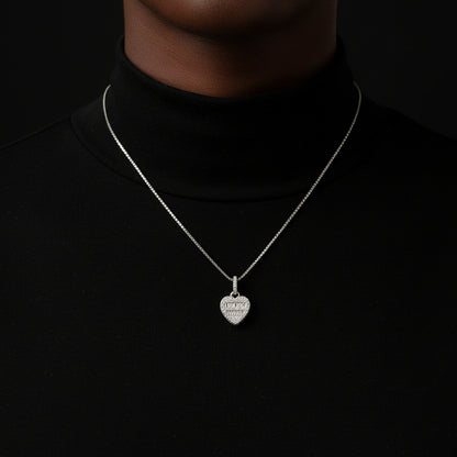 Moissanite 0.48 ctw Baguette Heart Pendant