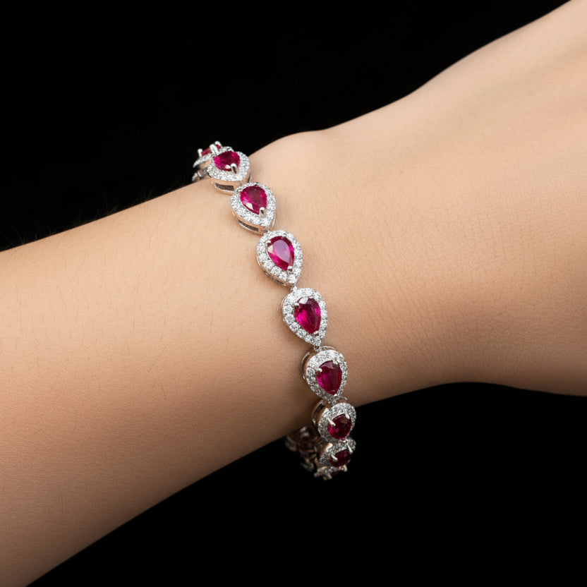 Moissanite 1.43 ctw Teardrop Tennis Bracelet