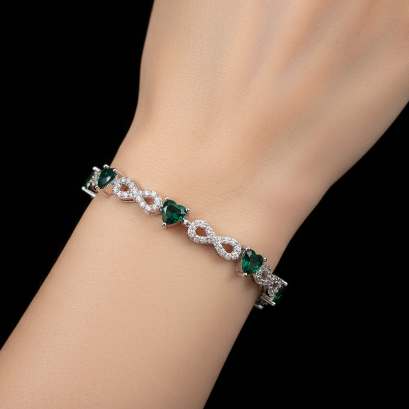 Moissanite 1.05 ctw Heart Infinite Bracelet