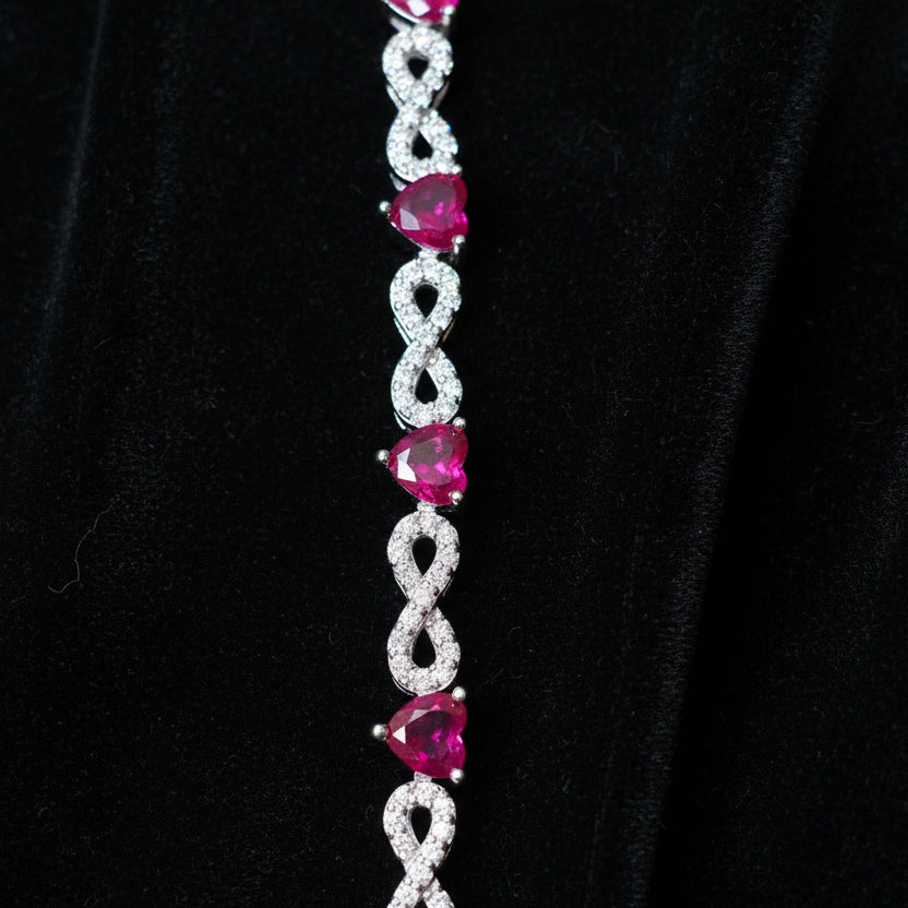 Moissanite 1.05 ctw Heart Infinite Bracelet