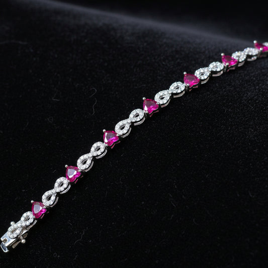 Moissanite 1.05 ctw Heart Infinite Bracelet