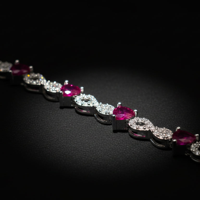 Moissanite 1.05 ctw Heart Infinite Bracelet