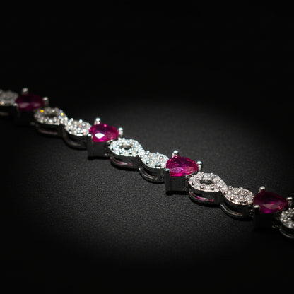 Moissanite 1.05 ctw Heart Infinite Bracelet