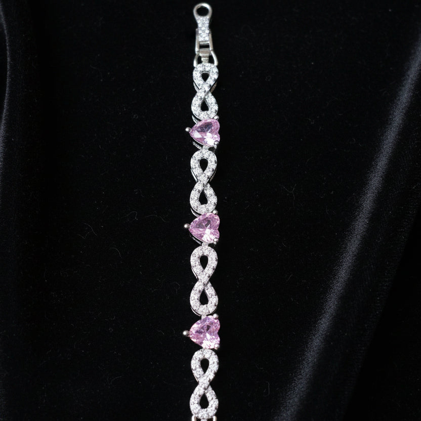 Moissanite 1.05 ctw Heart Infinite Bracelet