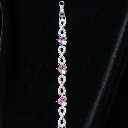 Moissanite 1.05 ctw Heart Infinite Bracelet