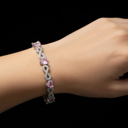 Moissanite 1.05 ctw Heart Infinite Bracelet