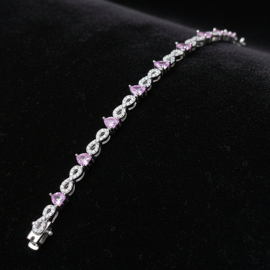 Moissanite 1.05 ctw Heart Infinite Bracelet