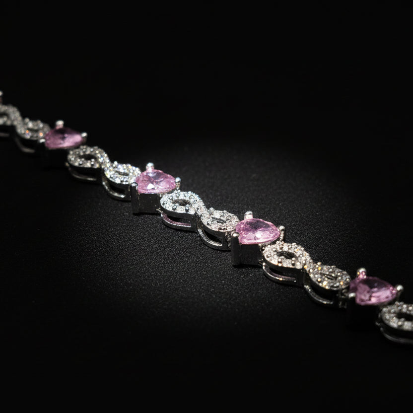 Moissanite 1.05 ctw Heart Infinite Bracelet