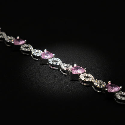 Moissanite 1.05 ctw Heart Infinite Bracelet