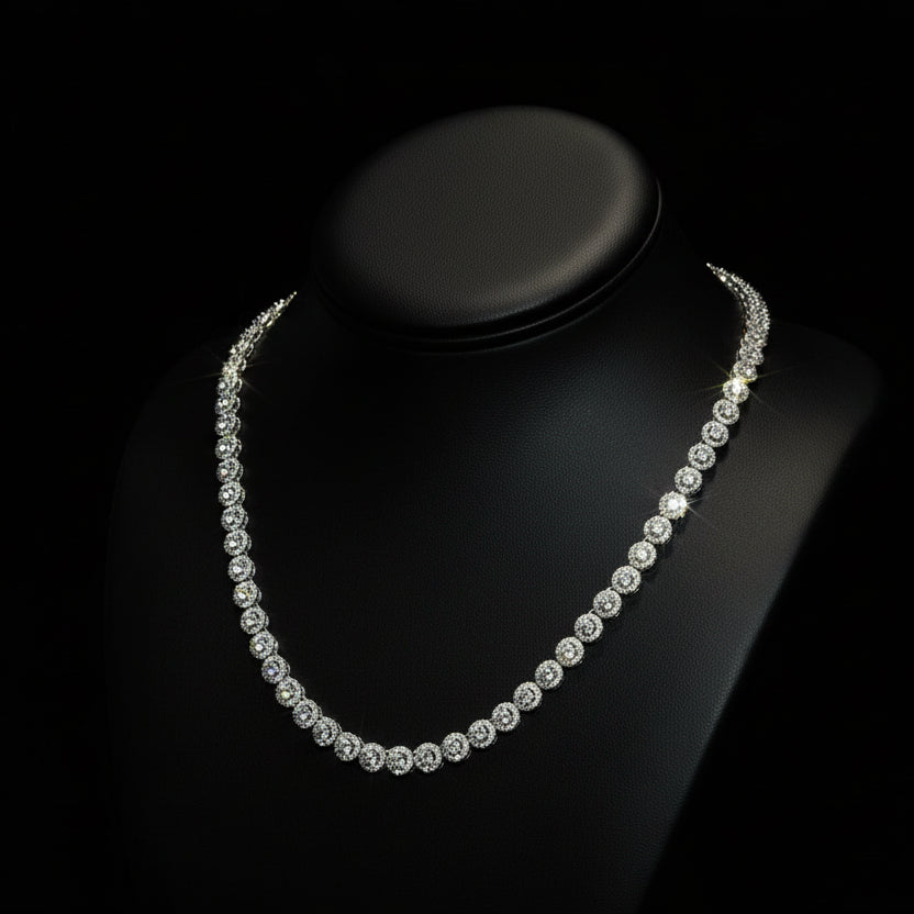 Silver Moissanite Necklace at Flawless Jewelry