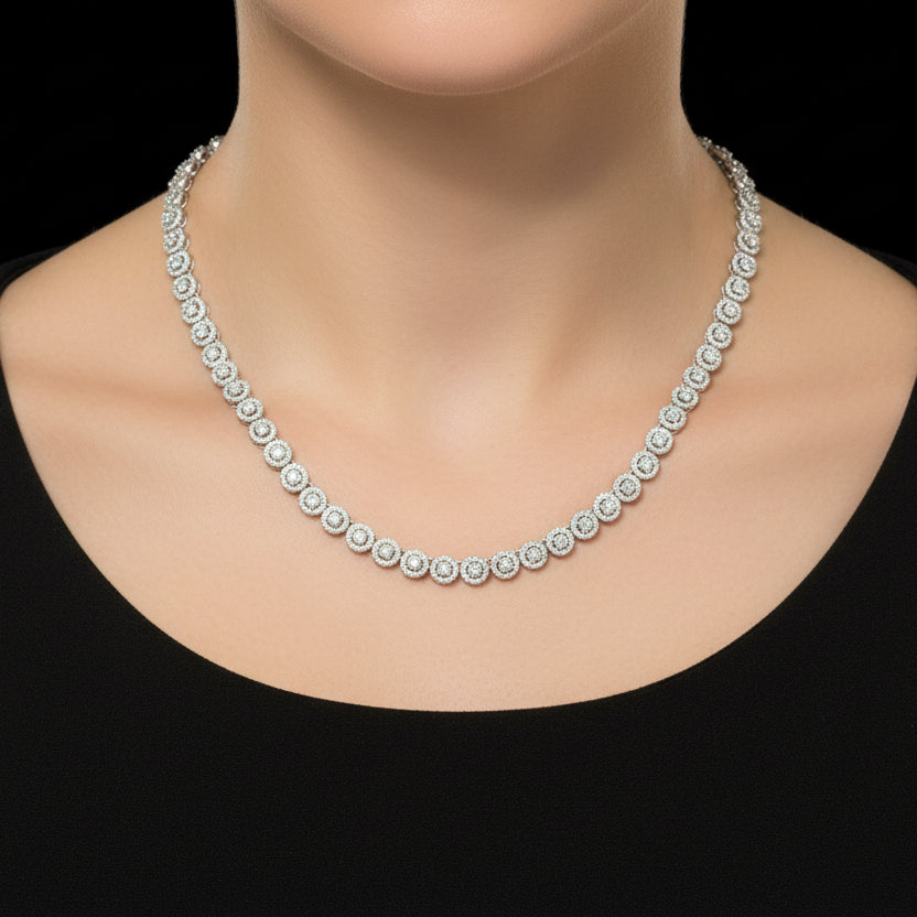 Silver Moissanite Necklace at Flawless Jewelry