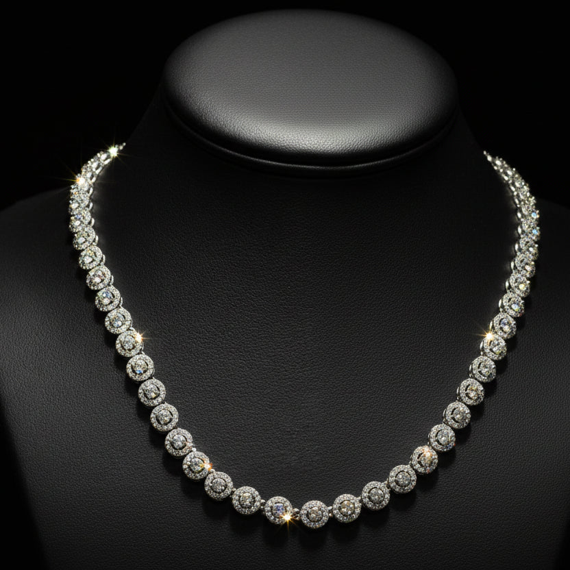 Silver Moissanite Necklace at Flawless Jewelry