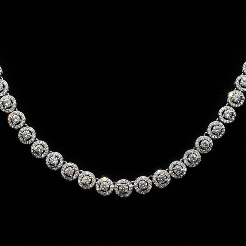 Silver Moissanite Necklace at Flawless Jewelry