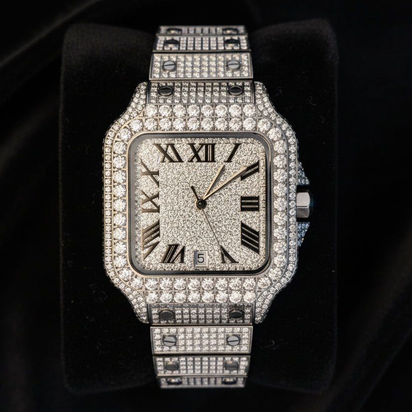 Moissanite 16 ctw VVS Square Watch