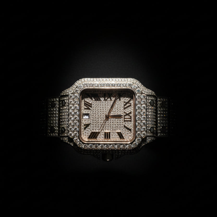 Moissanite 16 ctw VVS Square Watch