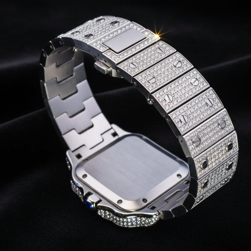 Moissanite 16 ctw VVS Square Watch