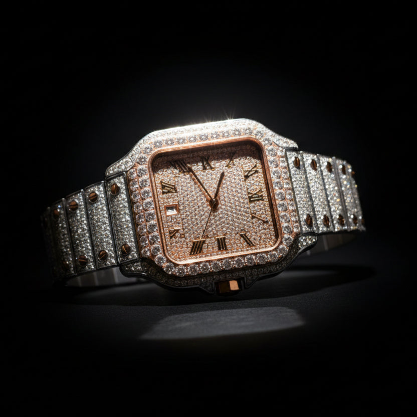 Moissanite 16 ctw VVS Square Watch