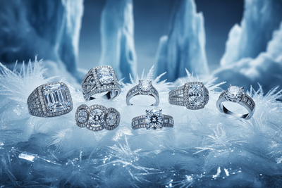 frozen collection of diamond hip hop and wedding rings