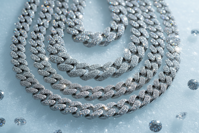 frozen collection of shinning diamond chains like cuban links