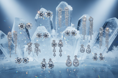 frozen collection of shinning diamond earrings 