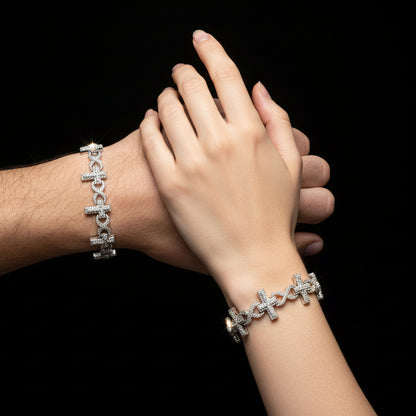 Moissanite Infinity Cross Bracelet 12.91 ctw
