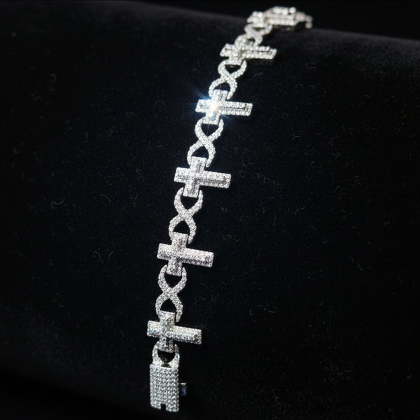 Moissanite Infinity Cross Bracelet 12.91 ctw